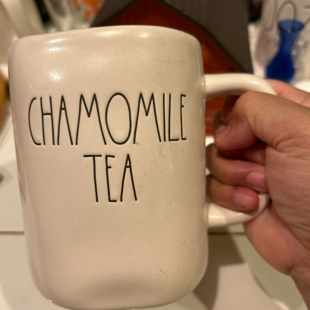 Rae Dunn White Ceramic Chamomile coffee Tea Mug